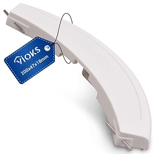 Tirador de puerta de plástico de repuesto para Bosch Siemens 00266751 266751 266751, ojo de buey, 200 x 47 x 18 mm, color blanco, con ejes para lavadora