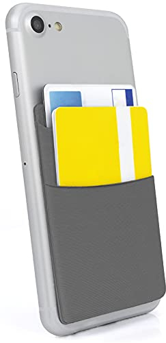 MyGadget Portafoglio per Smartphone X 2 Tasche - Protezione RFID e NFC – Porta Carte di Credito Cuffie o Soldi - Wallet per Cellulare da incollare - Grigio