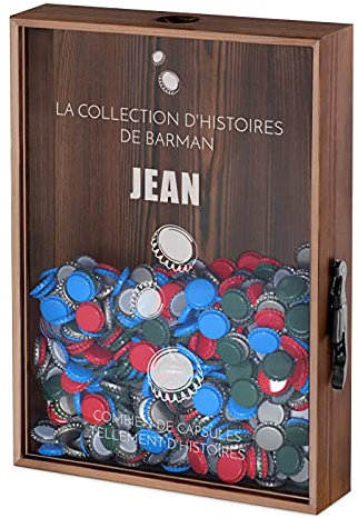 Maverton Boîte aux Bouchons pour Homme - Coffret Personnalisé pour Collectionneurs de Capsules - Ouvre-bière inclus - Cadeau Homme - Cadeau Anniversaire Homme - Cadeau Personnalisé - Capsules