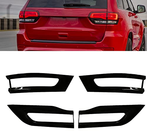 KYYET Kompatibel mit 2014-2021 Jeep Grand Cherokee Rücklicht-Zierblenden-Kit-Abdeckung, glänzend schwarz
