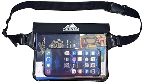 DRLOKPAK Floating Waterproof Waist Bag Swimming Waterproof Bum Bag Surfing Waterproof Waist Pouches for Car Key Fob Kindle Phone Airpods Earbuds Money Wallet Credit Card Power Band Sun Cream