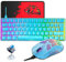 ZIYOU LANG T60 60% Percent Mechanical Gaming Keyboard Mouse [UK Layout] - RGB Light up Type C Ergonomic Mini Keyboard 12000 DPI USB Honeycomb Mouse - Blue+Blue Switch