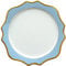 Decor Essentials Ceramic Scalloped Edge Gold Rimmed Charger Plate Dinnerware Party Table Setting Christmas Wedding Event Decor (Blue/Gold)