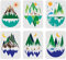 FINGERINSPIRE 6 Stück Schablonen für Berge 29,7x21cm Wald Landschaft Malschablonen Berge Mond Sonne Hirsch Delfin Muster Wiederverwendbare Schablonen zum Malen auf Holz, Boden, Wand und Fliesen