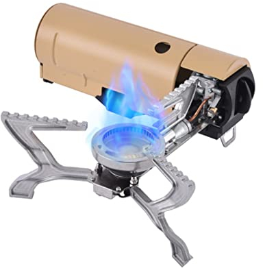 BRS Mini réchaud au butane portable pliable 2670 W Réchaud à gaz avec sac de rangement pour pique-nique, randonnée, voyage à domicile (BRS-99 Kaki)