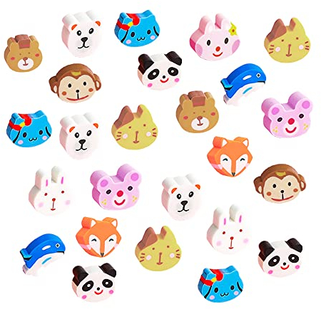 Tierische Mini Radiergummi Set - 100 Stück Neuheit Radierer für Party Favors, Bleistift Radierer Geschenke