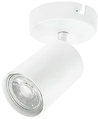KYOTECH Weiss 1-flammige Spotlampe LED Deckenleuchte Weiß matt Spot drehbar und schwenkbar Spotleuchte Deckenstrahler für 1x GU10 Leuchtmittel Deckenlampe ohne Leuchtmittel