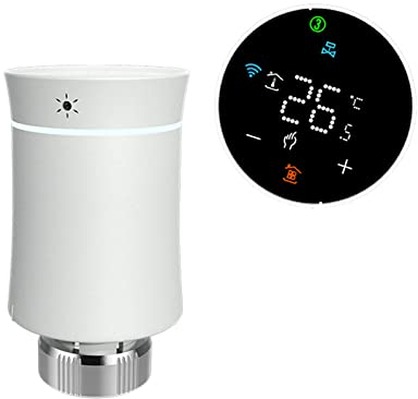 Qiumi Zigbee Thermostat Radiator Ventil, Tuya ZigBee3.0 Smart Programmierbarer Thermostat, Temperaturheizung, Alexa, Googlehome Sprachsteuerung