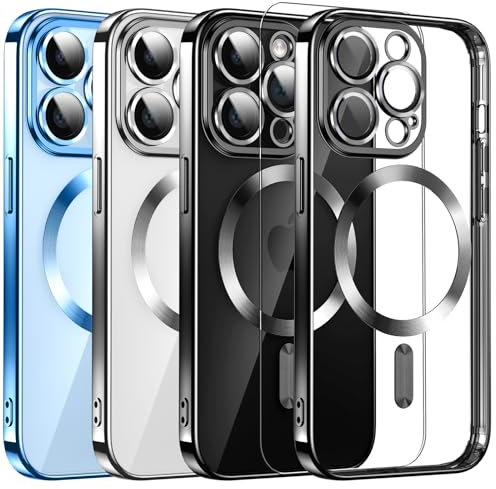 Clear Magnetisch für iPhone 13 Pro Max Hülle mit MagSafe [Original iPhone Äußere] [Kameraschutz Eingebaut] Durchsichtig Silikon Case Ultra Dünn [Niemals Gelb] Handyhülle Anti Fingerabdruck Schutzhülle