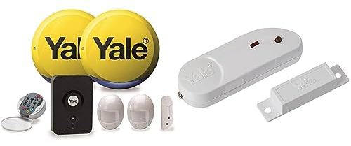 HSA APP ENABLED ALARM KIT (ROUND SIREN) & B-HSA6010 Alarm Accessory Door/Window Contact, White, 15.2 x 8.8 x 3 cm