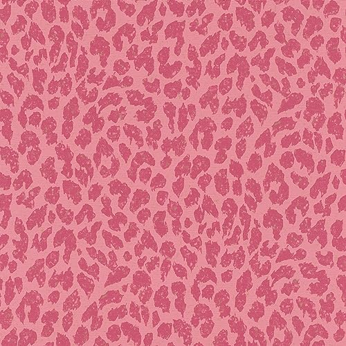 Rasch Home Collection 465020 Non-Woven Wallpaper with Leo Print in Pink and Pink