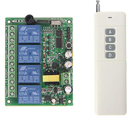 4-Kanal AC 230V Funkfernsteuerung Lange Strecke Industrielle Fernbedienung Landwirtschaft 4-Taste Handsender Universal 500m Funk Schalter für Eletrogeräte Lampe motor Garagentor