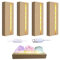 Beleuchteter Sockel aus Holz, Rectangle Led Lights Display Base Wooden, 110 MM Warme Farbe Holz LED Licht Display Basis für Acryl Kristall Glas Harz Kunsthandwerk (4 pcs)