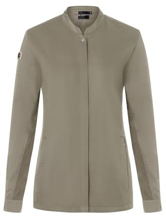 Karlowsky Damen Kochjacke Green-Generation Druckknöpfe Modern Fit Polyester/Baumwollmix Oeko-TEX® nachhaltig Salbei - Größe 34
