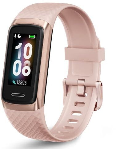 OCTANDRA Active 2 VeryFit Fitness Tracker Heart Rate SpO2 Blood Oxygen Saturation Sleep Monitor 1.05 Screen Activity Step Counter Pedometer IP68 Waterproof Smart Watches for Men Women (ID155) (Black)