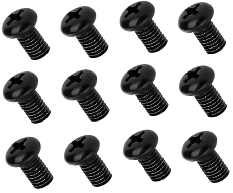 12pcs Rear License Plate Screws M5-0.8x8mm, Car Plate Screw Stainless Steel Black Zinc Plated License Plate Screws Compatible with Tesla Model 3 Y BMW 18-8