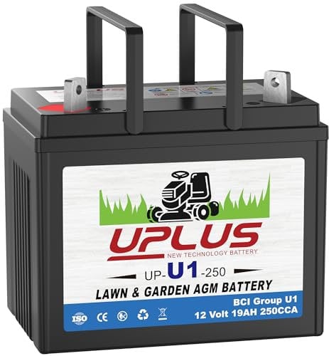 UPLUS 896 U1 Riding Lawn Mower Battery, 12V 350CCA Garden Tractors Maintenance Free Agm Batteries Fit for John Deere/Countax/Cub Cadet/MTD/Hayter, etc (896(250CCA))