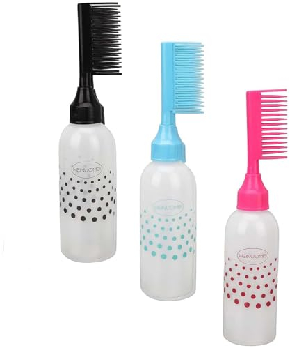3 Botellas Aplicadoras de Peine para Raíces, Peine aplicador de tinte para el cabello, tinte para teñir el cabello en el salón, Herramientas de peluquería
