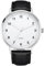 NUOVO Herrenuhr 42mm Klassische analoge Quarzuhr Weißes Zifferblatt mit 12-arabischen Ziffern Legierungsgehäuse Schwarzes Lederarmband