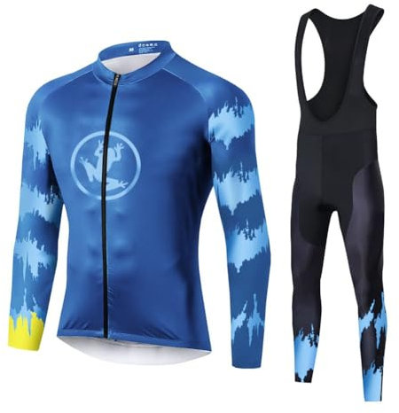 UGLY FROG 2024 Herren MTB Winter Fleece Radtrikot Set Fahrrad Trikot Langarm + Radlerhose Thermo Winddicht DEHerrenLD02