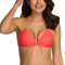 RELLECIGA Damen Bademode Bikini Top Push-up Triangel Oberteil Neon Coral S