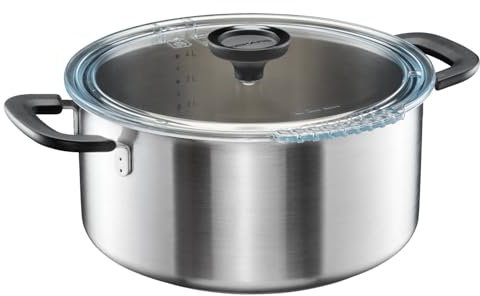 Fiskars Kasserolle mit Deckel, 5 Liter, Ø 26,5 cm, Für alle Kochfelder geeignet, Recycelter Edelstahl, Functional Form, 1072317
