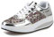 Solshine Damen Lackoptik Plateau Turnschuhe Glitzer Sneakers Freizeitschuhe M425 Silber 41EU