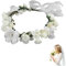 Blumenkrone,Blumengirlande Stirnbänder Mädchen Haarband Blumenkranz Haare Künstliche Blumenkrone Brautkopfschmuck Boho Braut Blume für Hutschmuck,Party,Festival,Strand,Reise,Braut,Hochzeit (Weiß)