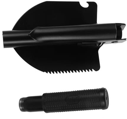 NULYLU Pelle extérieure Outil de Jardinage Pelle Polyvalente Pelle de Survie Pelle de Jardin Pelle Multi-Usage Pelle de randonnée truelle à Pelle d'urgence Pelle en métal Le Fer Black