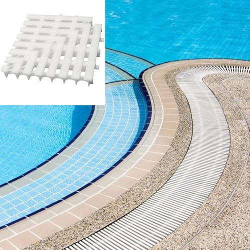 Rejilla De Drenaje De Desbordamiento De ABS Para Piscinas, Tres Orificios Empalmados, Ángulo De 90°, Antideslizante, Rejilla De Drenaje Para Piscinas En Ángulos Rectos Para Curvas(40x40cm/15.74x15.74i