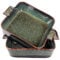 jinsongdafa Ceramic 24.5 CM Casserole Baking Dish with Handles, (1 L) Square Gold Au Gratin Dishes, Lasagna Pan Bakeware, Food Preserve Tray, Catering Casserole Dish for Party Style