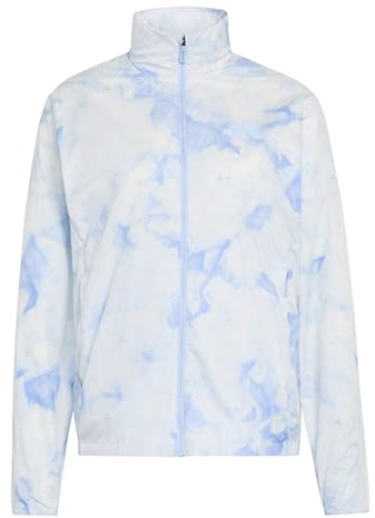 adidas Women's Terrex Multi Spray Dye CLIMA365 Wind Jacket, white/glow blue, XS