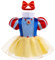 Lito Angels Costume Bimba Neonato Biancaneve Taglia 6-9 Mesi Vestito Principessa Body Tutina con Cerchietto per Carnevale Halloween Natale Compleanno