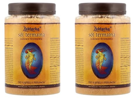 Zabłocka Thermisches Jod-Brom-Salz 2x1kg | Natürliche Mineralien | Wellness Badesalz für Hautpflege Peeling Entspannung Magnesium Brom Kalzium Jodsalz für Voll- und Teilbäder (2 Stück)