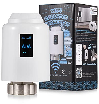Termostato de radiador con pantalla OLED, conexión M30 x 1,5, kit de fijación para válvulas Danfoss, válvulas RA, válvulas RAL, válvulas Caleffi Giacomini, válvulas M28, iOS 8, Android 4.4, grado IP20