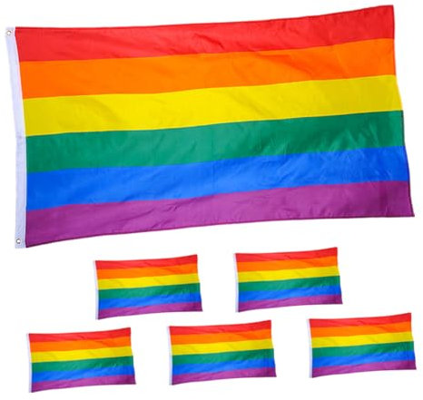 Kisangel 6 piezas Banderas de Jardín Lgtbi de Bandera de de Poliéster para Decoración Interior y Exterior para Eventos y