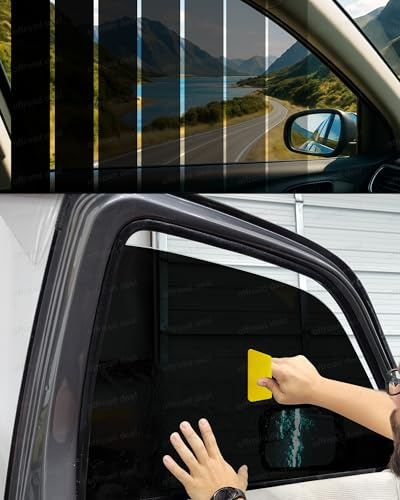 1% VLT Car Window Tint Solar Film 6 Metre Roll - Professional Accessories | Auto & Home Glass | Limo Black Privacy + High UV Block | Includes Installation Tool Kit