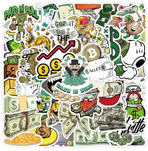 100 Stück Cartoon-Sticker-Set zum Thema „Millionär“, geeignet für Autos, Laptops, Skateboards, Motorräder, Fahrräder usw., für Erwachsene und Kinder gleichermaßen geeignet.