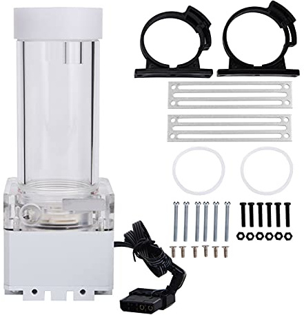 Cocoarm Pompa Ad Acqua per PC Pompa Ad Acqua per Computer con Testa di Pompaggio da 3,5M per di Raffreddamento a Liquido per Computer con Serbatoio Integrato per Dissipazione Efficiente (17 cm)