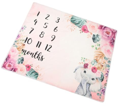 DECORNIJIA Wachstumsdecke mit Zahlen für Monatsfotos Neugeborene Babydecke Teppich Fotorequisite Geschenk zur Babyparty