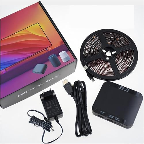 Hdmi Port Fay SY Cases LED Lights, TV Lights That SY avec TV, Rétroéclairage TV LED, Bande Lumineuse LED TV pour 75-85 Ih TV, Pc, TV Backlight SY to Screen & Music, App Intelligent, 75-85''