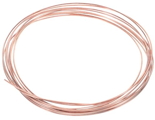 Veemoon Alambre de Cobre Desnudo 2 Mm X 5 M, Alambre Artesanal para Manualidades y Joyería, Cable Flexible Resistente Oxidación para Bricolaje y Esculpir, Hilo de Cobre Puro para