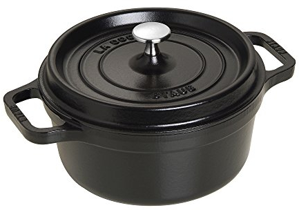 Staub Cocotte ronde avec couvercle 2.75-quart Noir mat.