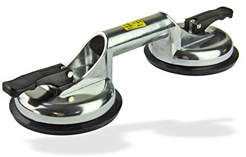 DEMA Saugheber GH100/120 – Glassauger, Glasheber, Vakuumsauger, Gummisauger – Alu, bis 120 kg, robust, handlich, stabil – Glas, Fenster, Fliesen, Werkstatt