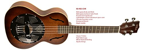KALA Tenor Resonator Ukulele Sunburst mit Chrom Resonator und Gigbag KA KA RES CHR