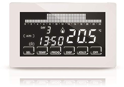 Fantini Cosmi CH193B Cronotermostato Touchscreen Retroilluminato Alimentato a 230V, Bianco