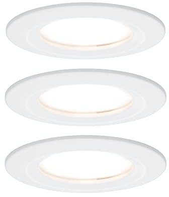 Paulmann 93870 Nova Plus LED Einbauleuchte inkl. Coin Basisset starr IP44 rund 78mm 3x6W 230V dimmbar 2700K Weiß matt Spot Einbaustrahler