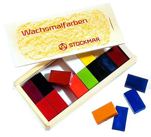 Stockmar Wachsmalblöcke - 16 Farben im Holzkasten