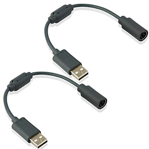 2x Wired Controller USB Breakaway Cable Cord for Microsoft Xbox 360 by GTMax