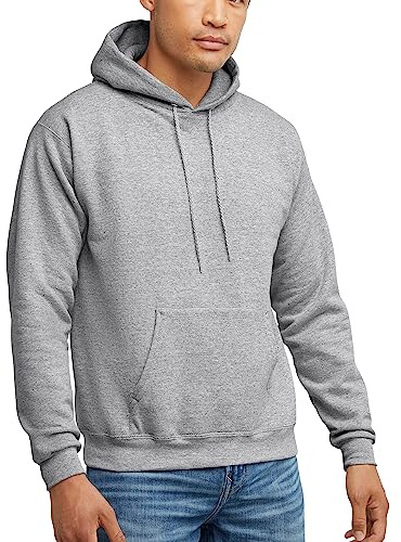 Hanes Men's Pullover EcoSmart Hooded Sweatshirt, Light Steel, XX-Large